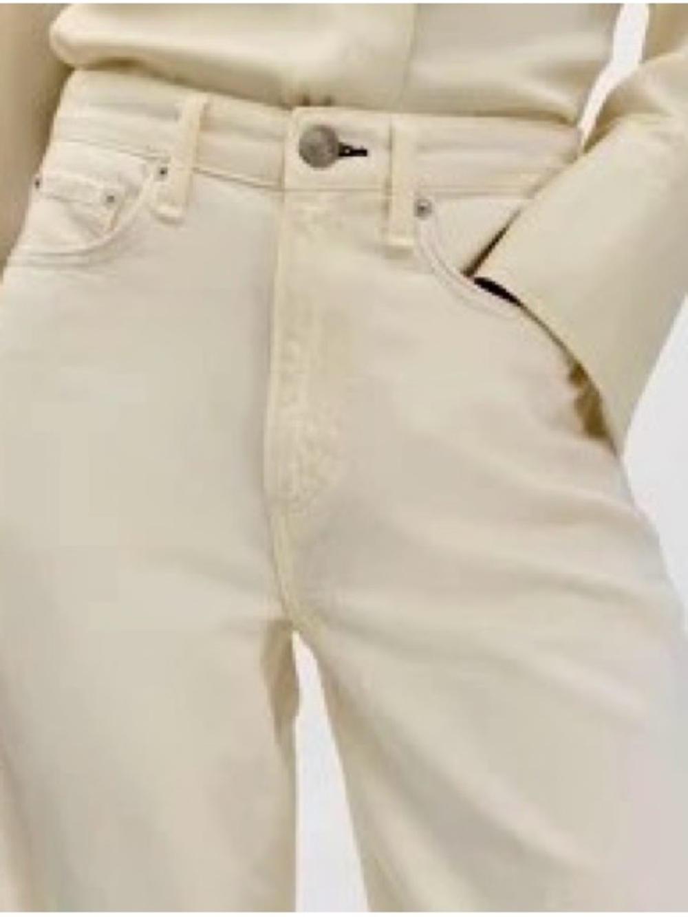 EUC! RAG & BONE LOGAN WIDE LEG JEANS ECRU NO STRETCH SZ 25 $75 OBO